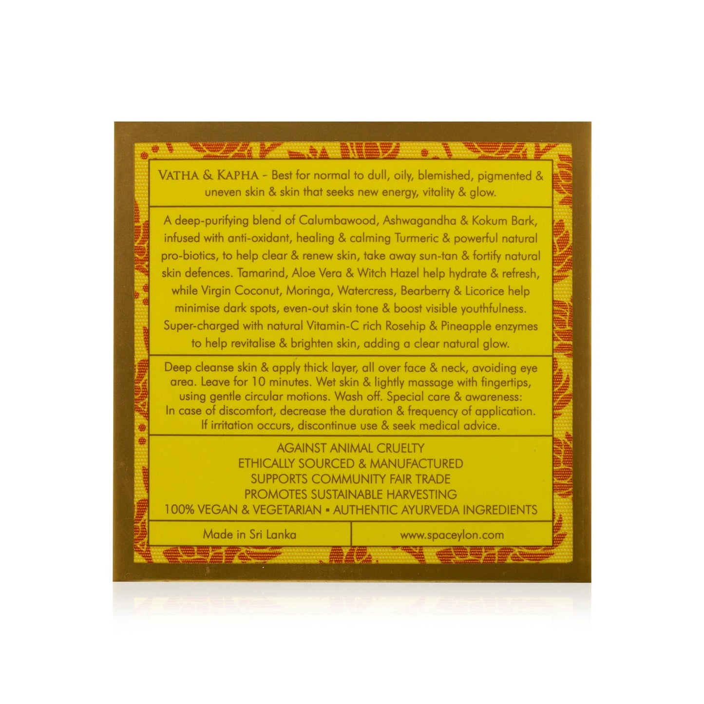 True Turmeric - Vitamin C Glow - Exfoliating Clay Facial Masque 100g - Spa Ceylon Sri Lanka