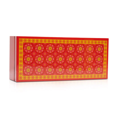 Cardamom Rose Lacquerware Rectangle Box With Lid 26cmL x8cmW x6cmH