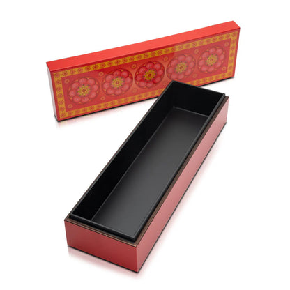 Cardamom Rose Lacquerware Rectangle Box With Lid 26cmL x8cmW x6cmH